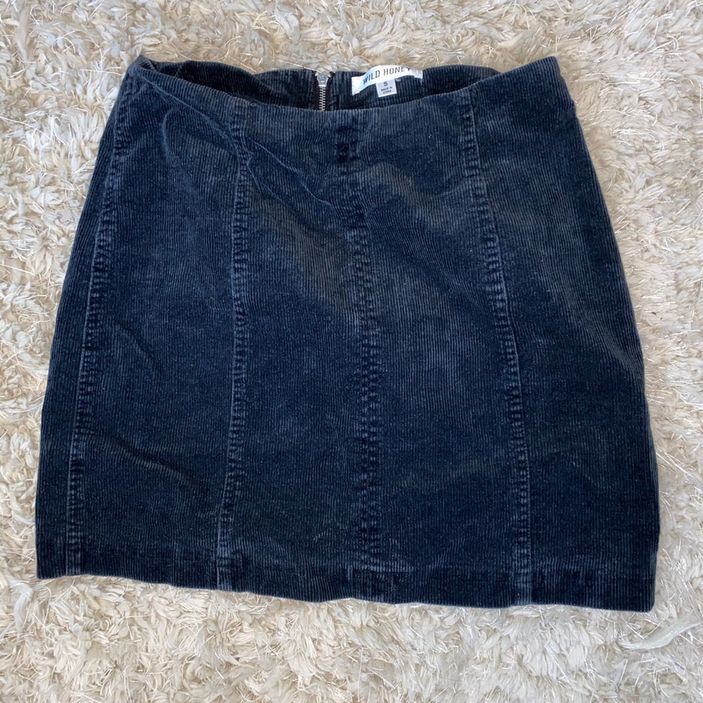 Wild Honey Black Corduroy Skirt
